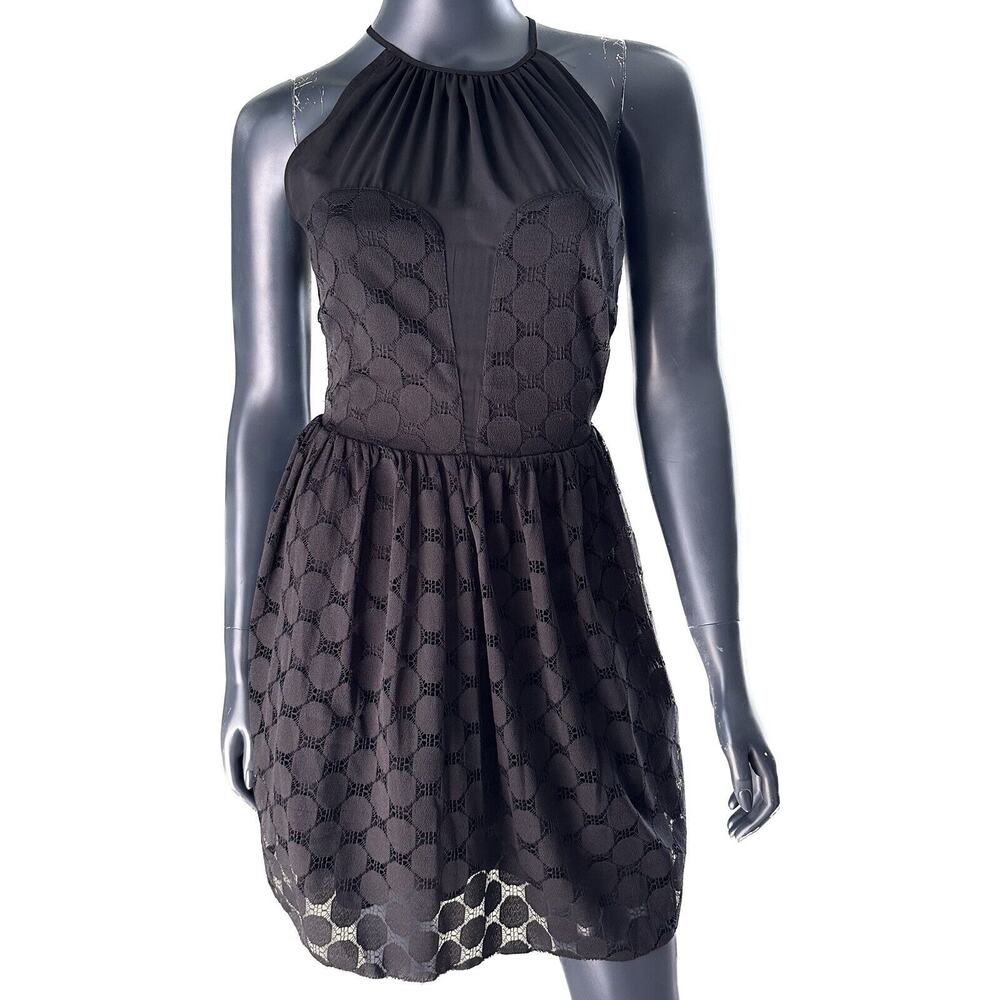 ASOS Black Lace Dress Circle Lace Overlay NWT Sz 4
